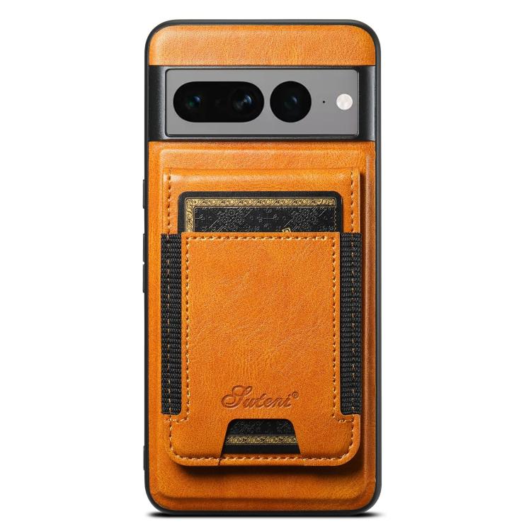 For Google Pixel 7 Pro Suteni H17 Oil Eax Leather Detachable Wallet Phone Case(Khaki)