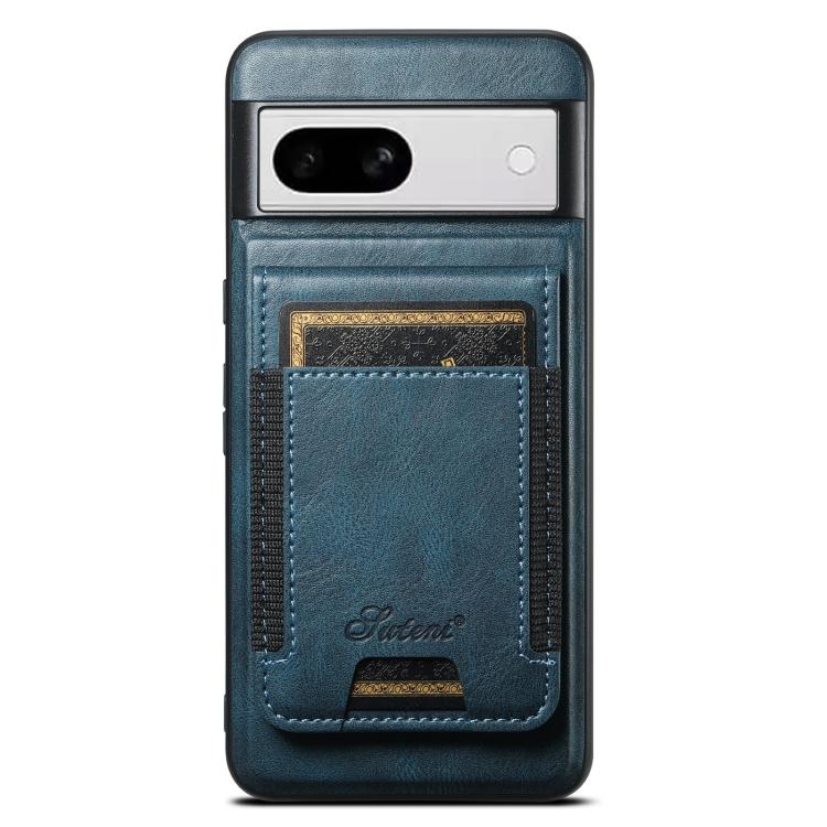 For Google Pixel 8a Suteni H17 Oil Eax Leather Detachable Wallet Phone Case(Blue)