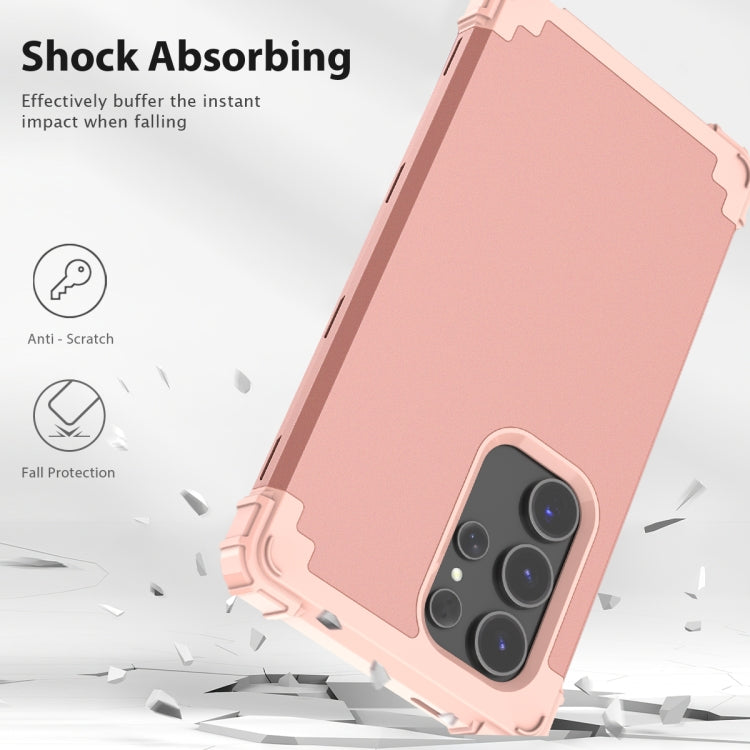 For Samsung Galaxy S24 Ultra 5G 3 in 1 Silicone Hybrid PC Shockproof Phone Case(Rose Gold) - free shipping - PMC Jewellery - Order now!