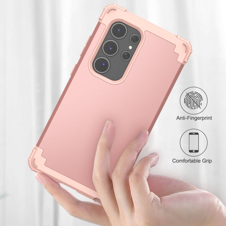 For Samsung Galaxy S24 Ultra 5G 3 in 1 Silicone Hybrid PC Shockproof Phone Case(Rose Gold) - free shipping - PMC Jewellery - Order now!