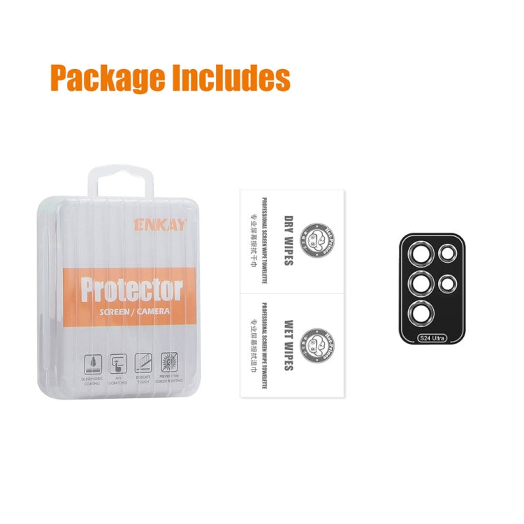 For Samsung Galaxy S24 Ultra 5G ENKAY Hat-Prince 9H Rear Camera Lens Aluminium Alloy Tempered Glass Film(Black) - free shipping - PMC TechLife - Order now!