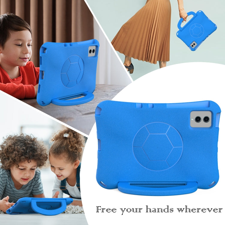 For Samsung Galaxy Tab S9 FE 11 X510 2023 Handle Football Shaped EVA Shockproof Tablet Case(Blue)