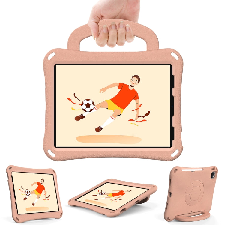 For iPad Air 11 2025 / 2024 Handle Football Shaped EVA Shockproof Tablet Case(Light Pink)