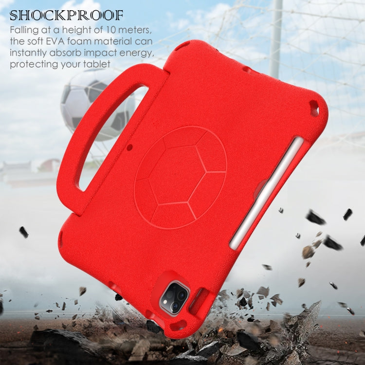 For iPad Pro 11 2024 Handle Football Shaped EVA Shockproof Tablet Case(Red)