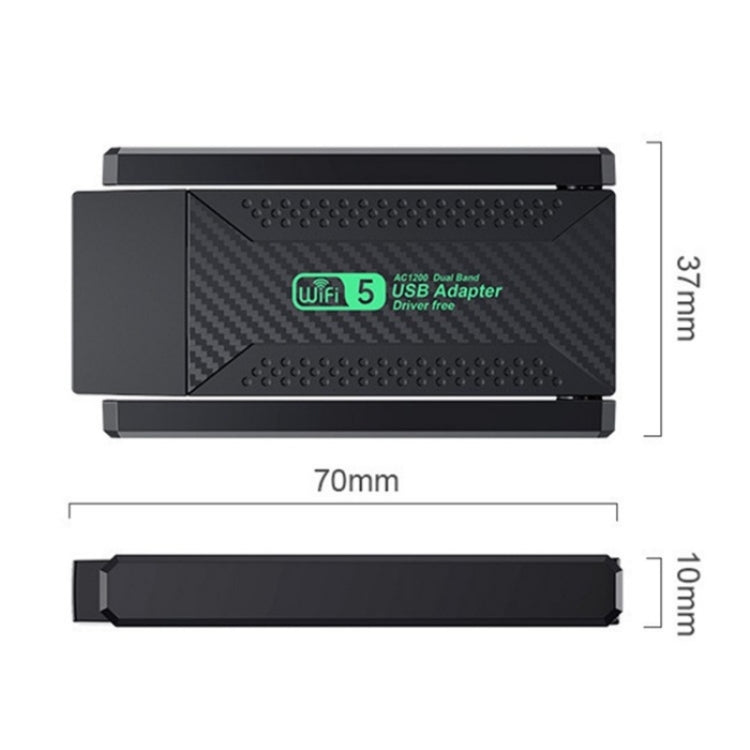 For Desktop PC Laptop Dual Band Driver-Free USB3.0 5G 1200Mbps WiFi Wireless Adapter - free shipping - PMC TechLife - Order now!
