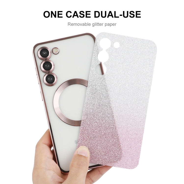 For Samsung Galaxy S24+ 5G ENKAY Hat-Prince Magnetic Glitter Plated TPU Phone Case with Lens Film(Purple)