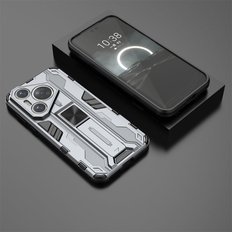 For Huawei Pura 70 Supersonic Armor PC Hybrid TPU Phone Case(Grey)