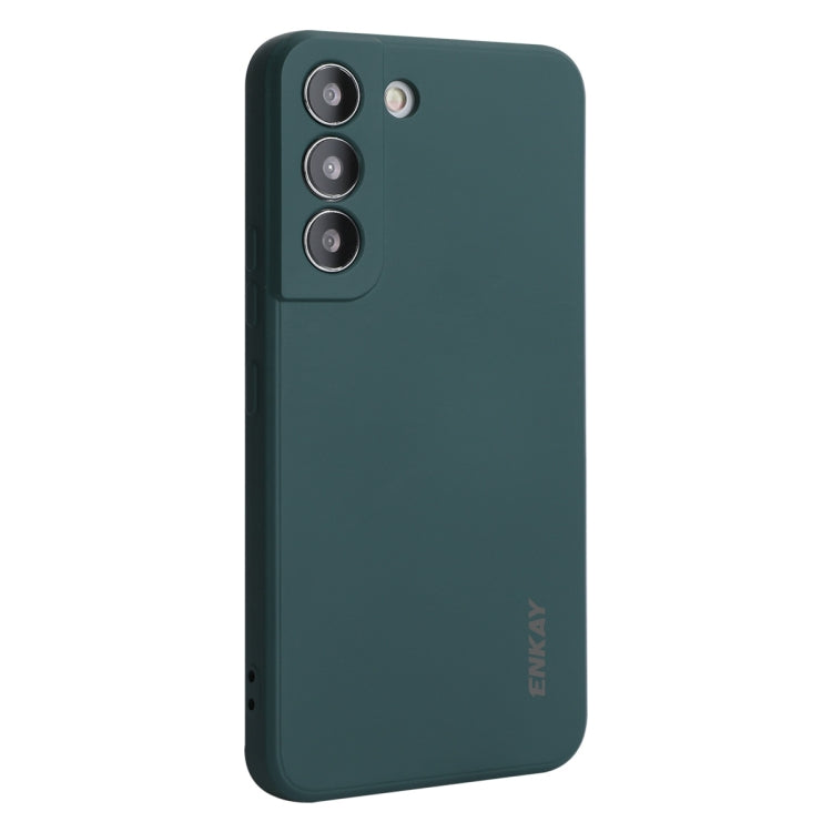 For Samsung Galaxy S24+ 5G ENKAY Liquid Silicone Soft Shockproof Phone Case(Dark Green)