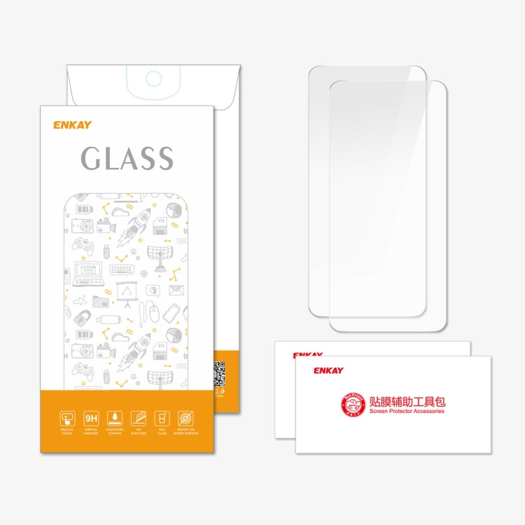 For OPPO A2 2pcs ENKAY 9H Big Arc Edge High Aluminum-silicon Tempered Glass Film - OPPO Tempered Glass by ENKAY | Online Shopping South Africa | PMC TechLife | Buy Now Pay Later Mobicred