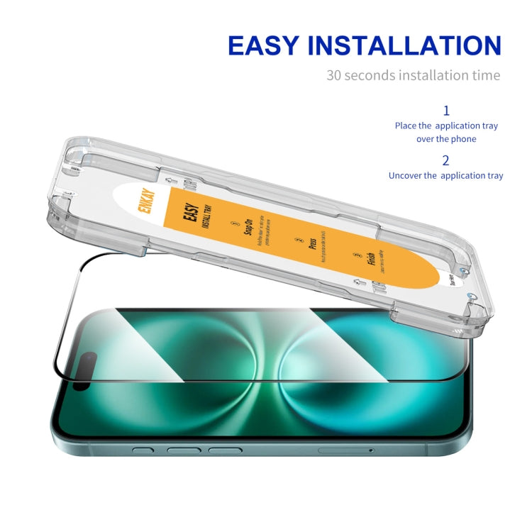 For iPhone 16 ENKAY Easy Install High Alumina Silicon Full Glass Film