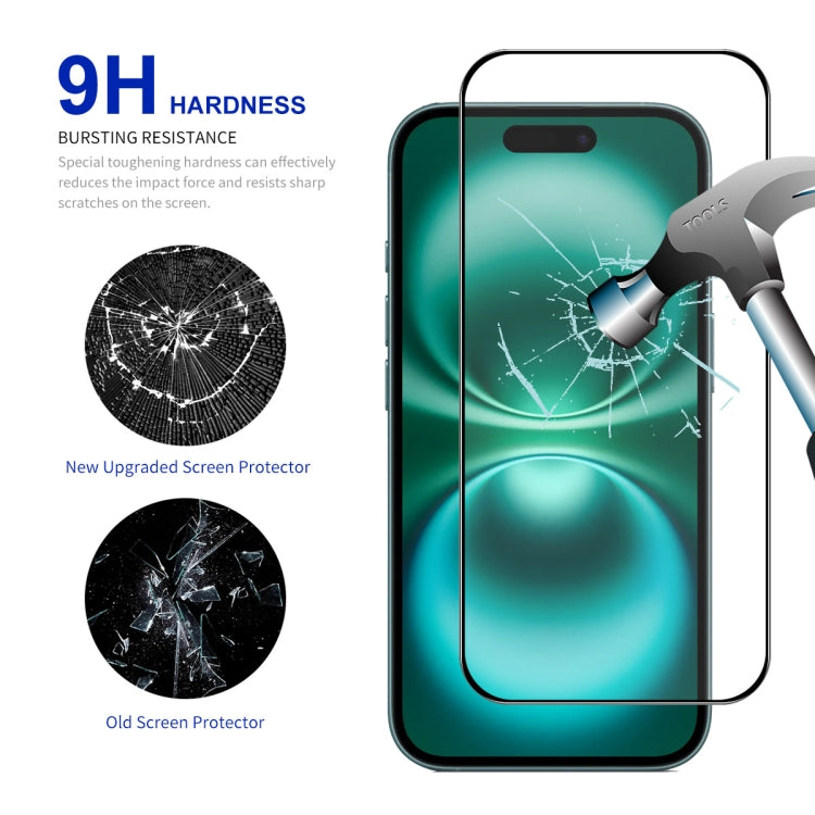 For iPhone 16 ENKAY Easy Install High Alumina Silicon Full Glass Film