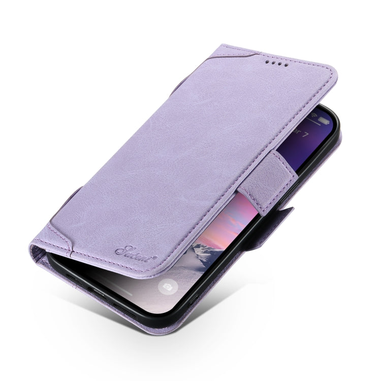 For iPhone 15 Plus SUTENI J07 Multifunctional Horizontal Flip Magsafe Leather Phone Case(Purple)