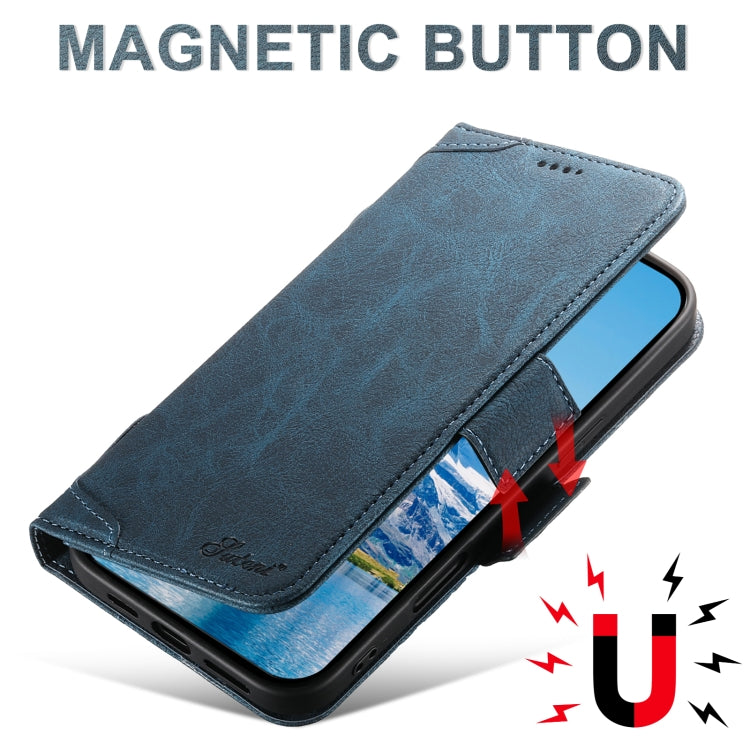 For iPhone 16 Plus SUTENI J07 Multifunctional Horizontal Flip Magsafe Leather Phone Case(Blue)