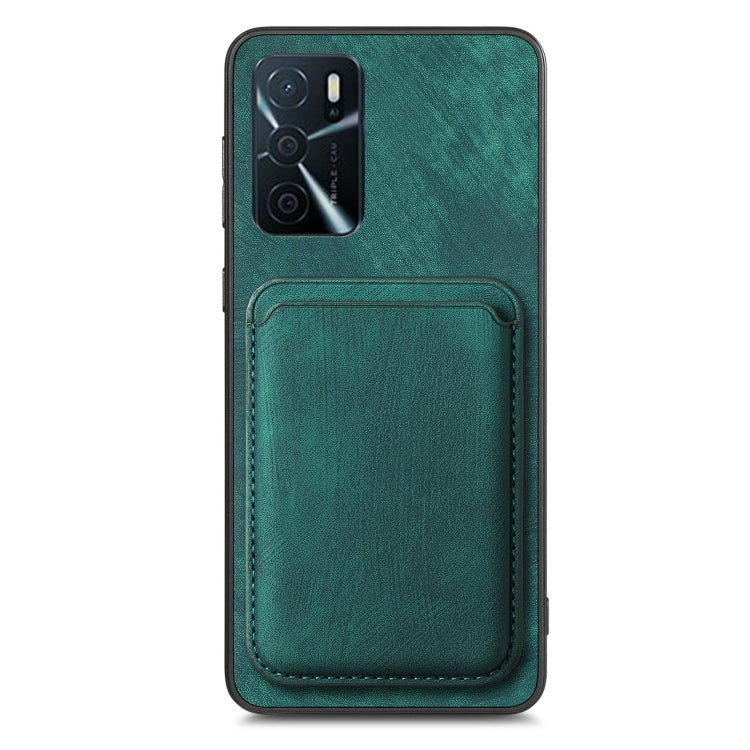 For OPPO Reno5 5G Retro Leather Card Bag Magnetic Phone Case(Green)