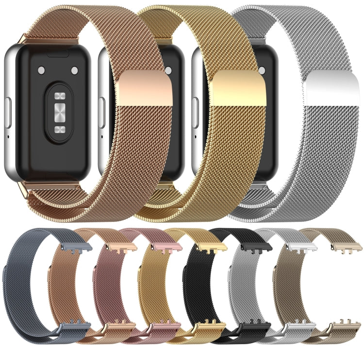 For Samsung Galaxy Fit 3 Milanese Metal Steel Mesh Watch Band(Gray)