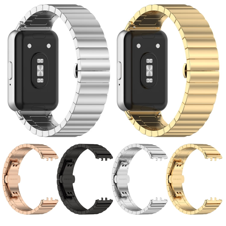 For Samsung Galaxy Fit 3 SM-R390 One Bead Stainless Steel Metal Watch Band(Silver)