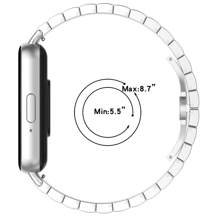 For Samsung Galaxy Fit 3 SM-R390 One Bead Stainless Steel Metal Watch Band(Silver)