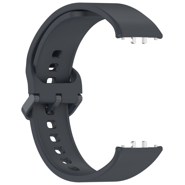 For Samsung Galaxy Fit 3 SM-R390 Solid Color Buckle Silicone Watch Band(Dark Gray)