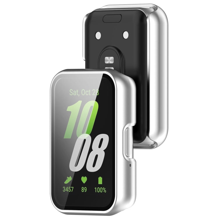 For Samsung Galaxy Fit 3 SM-R390 PC + Tempered Glass Film Integrated Watch Protective Case(Silver)