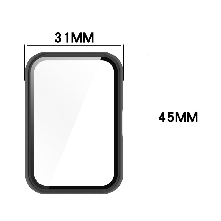 For Samsung Galaxy Fit 3 SM-R390 PC + Tempered Glass Film Integrated Watch Protective Case(Pine Green)