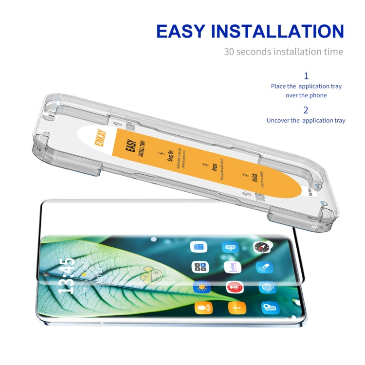 For vivo Y78+ / V27 ENKAY Easy Install Hot Bending Full Coverage Side Glue Tempered Glass Film