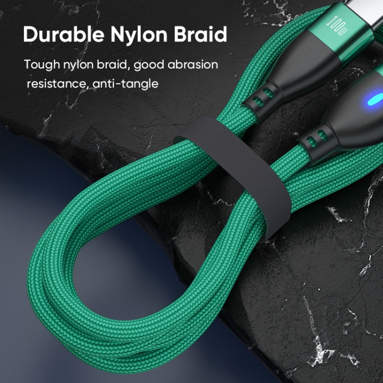 ENKAY 3 in 1 PD100W Type-C to Type-C / 8 Pin / Micro USB Magnetic Fast Charging Cable, Cable Length:1.8m(Black)