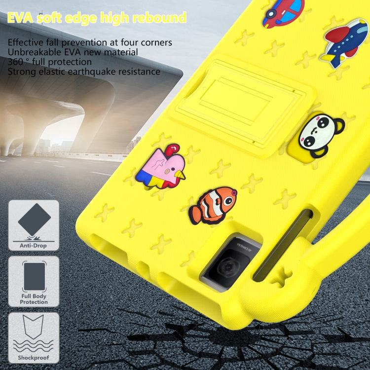 For T-Iobile REVVL Tab 10.36 2023 Handle Kickstand Children EVA Shockproof Tablet Case(Yellow)