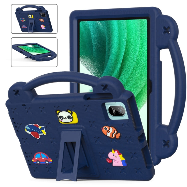 For Blackview Oscal Pad 15 2023 / Tab 11 Handle Kickstand Children EVA Shockproof Tablet Case(Navy Blue)