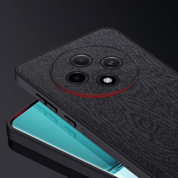 For OPPO A3 Pro Tree Bark Leather Shockproof Phone Case(Black) - OPPO Cases by PMC TechLife | Online Shopping South Africa | PMC TechLife | Buy Now Pay Later Mobicred