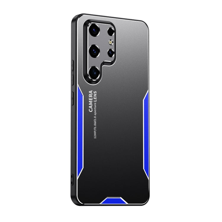 For Samsung Galaxy S24 Ultra 5G Blade Series TPU Hybrid Metal Phone Case(Blue)