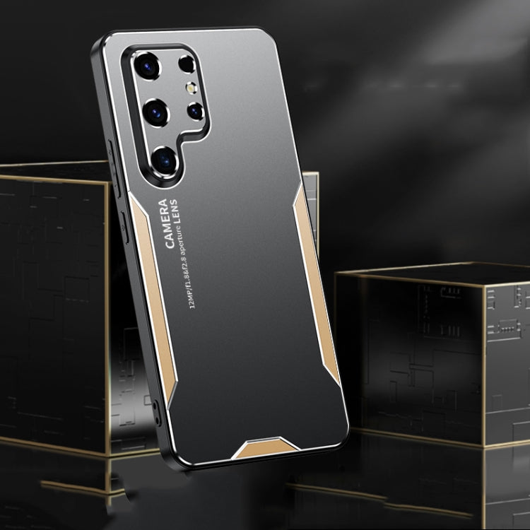 For Samsung Galaxy S25 Ultra 5G Blade Series TPU Hybrid Metal Phone Case(Gold)
