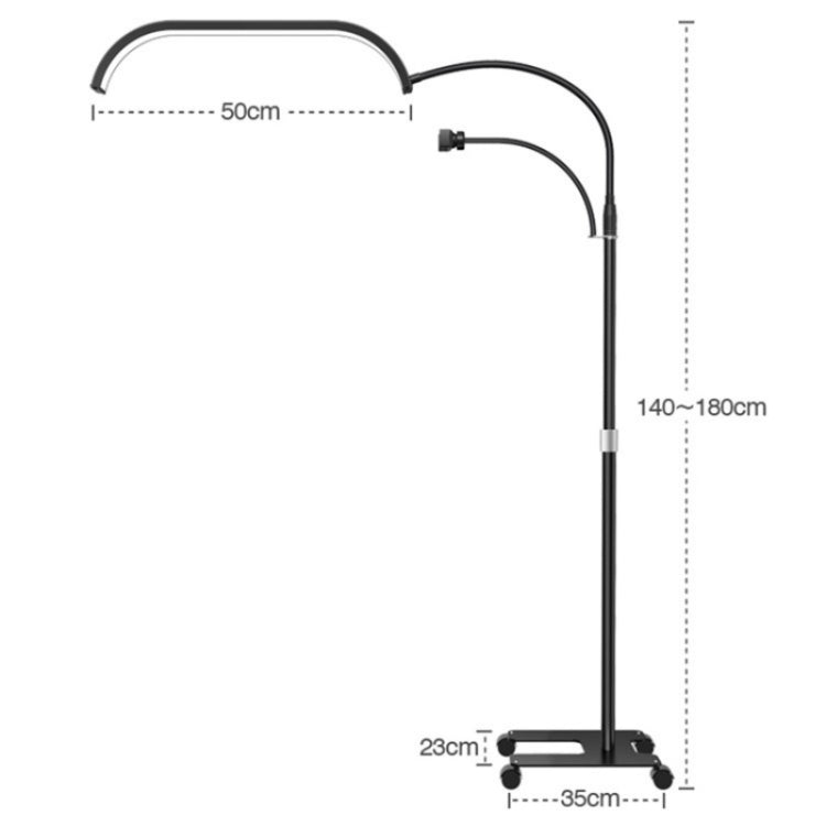 HD-G63X Floor Standing Remote Dimming LED Moon Lamp Manicure Eyelash Beauty Lamp(UK Plug)