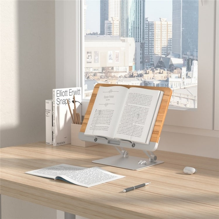 BG-2S Height Adjustable Laptop Holder ABS + Aluminum Alloy Desktop Book Stand for Reading