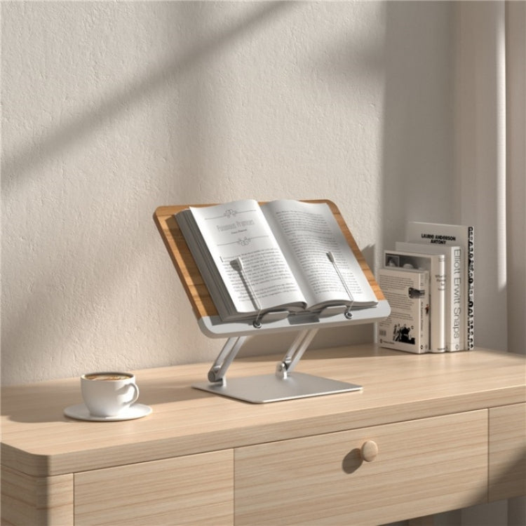 BG-2S Height Adjustable Laptop Holder ABS + Aluminum Alloy Desktop Book Stand for Reading