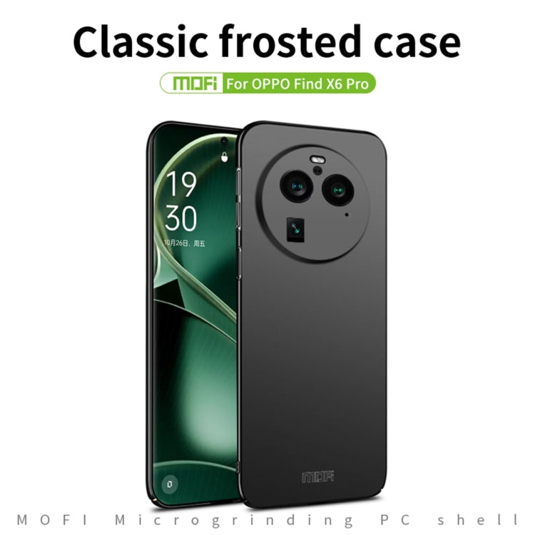 For OPPO Find X6 Pro MOFI Micro-Frosted PC Ultra-thin Hard Phone Case(Black)