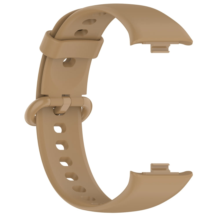 For Xiaomi Smart Band 9 Pro / 8 Pro Solid Color Colorful Buckle Silicone Watch Band(Coffee)