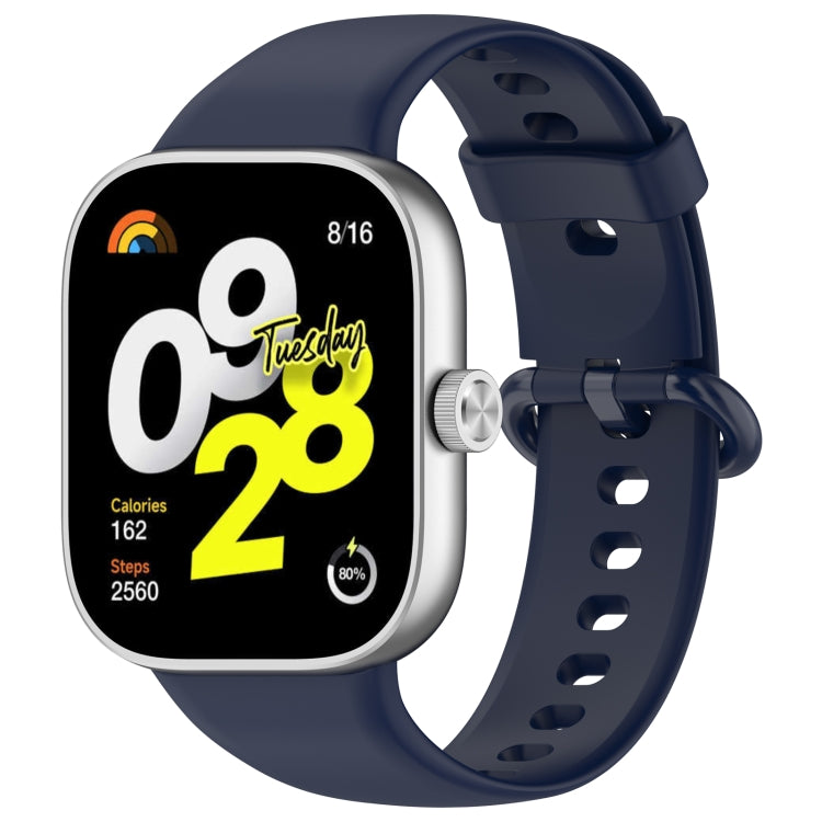 For Xiaomi Mi Band 8 Pro Solid Color Colorful Buckle Silicone Watch Band(Dark Blue)
