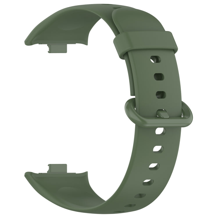 For Xiaomi Mi Band 8 Pro Solid Color Colorful Buckle Silicone Watch Band(Dark Green)
