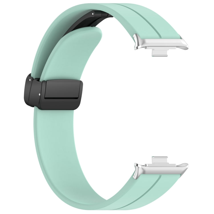 For Redmi Watch 4 Groove Folding Magnetic Buckle Silicone Watch Band(Teal)