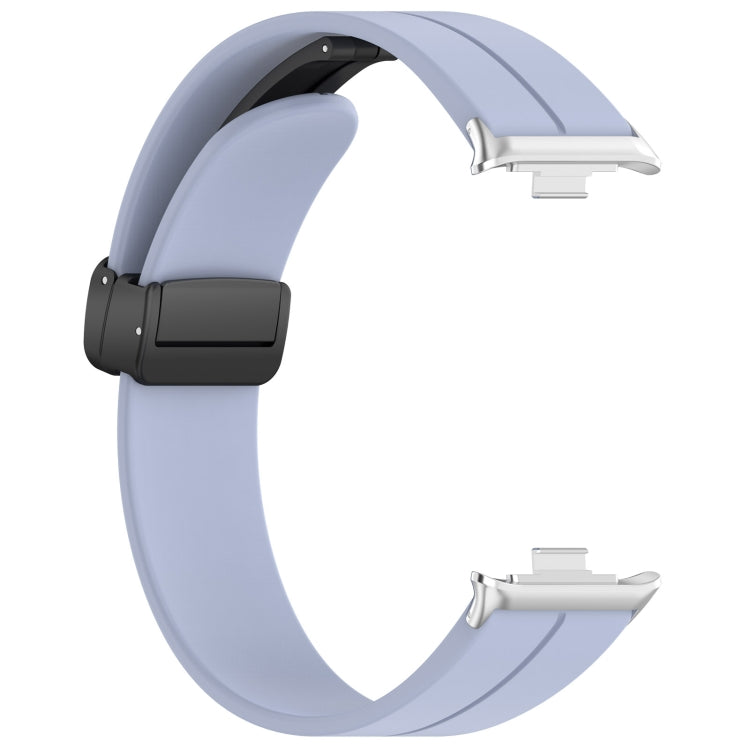 For Redmi Watch 4 Groove Folding Magnetic Buckle Silicone Watch Band(Light Blue)