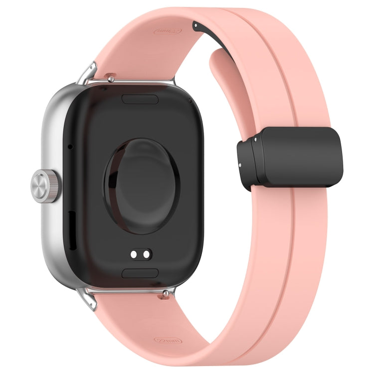For Xiaomi Mi Band 8 Pro Groove Folding Magnetic Buckle Silicone Watch Band(Pink)