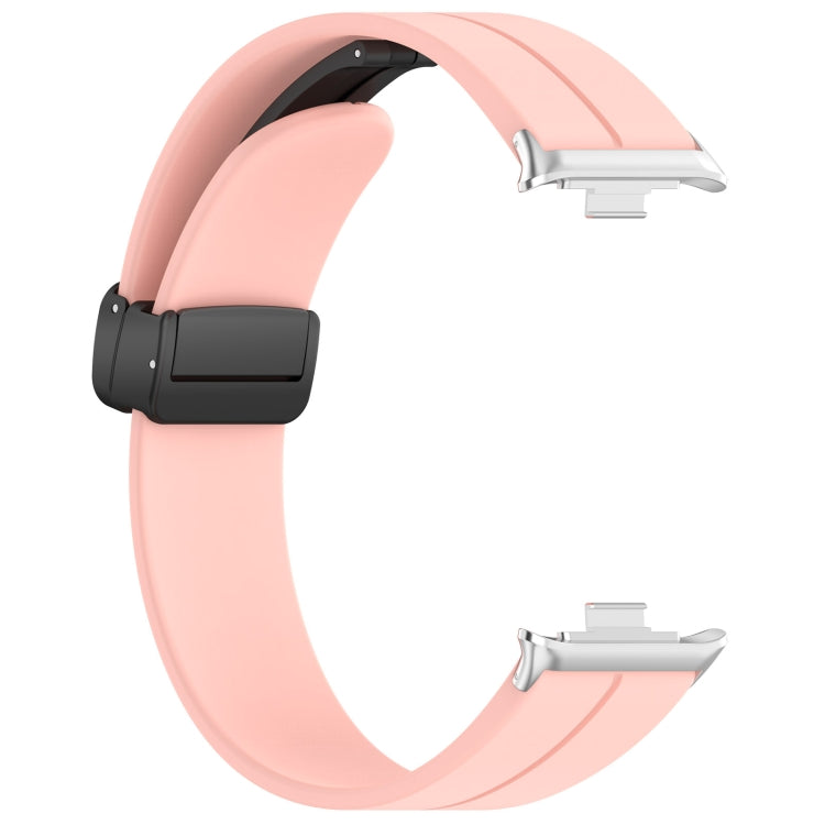 For Xiaomi Mi Band 8 Pro Groove Folding Magnetic Buckle Silicone Watch Band(Pink)