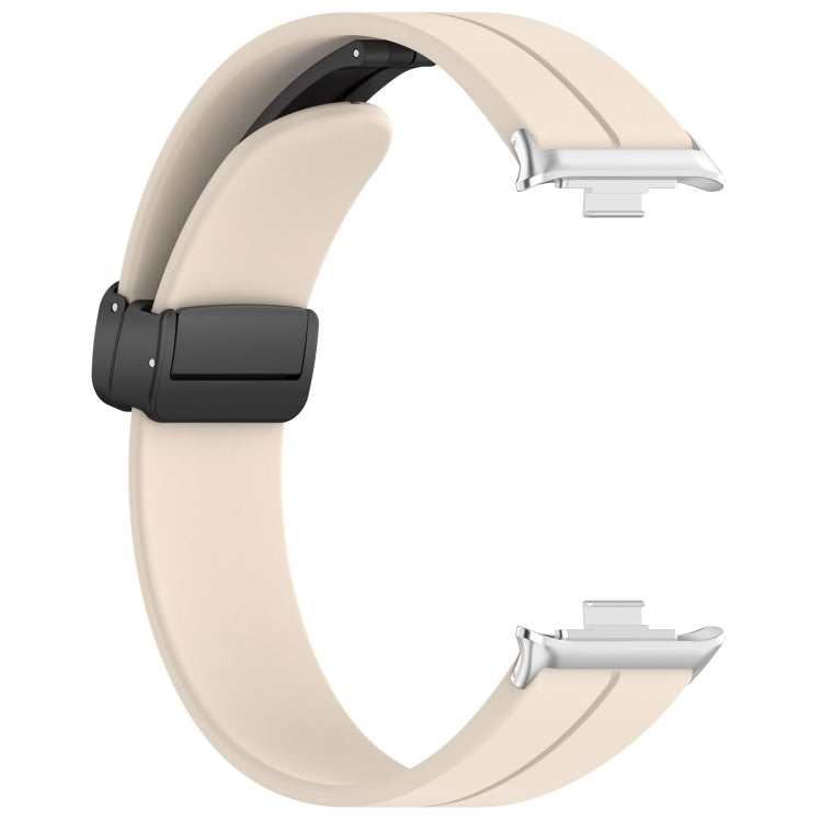 For Xiaomi Mi Band 8 Pro Groove Folding Magnetic Buckle Silicone Watch Band(Starlight)