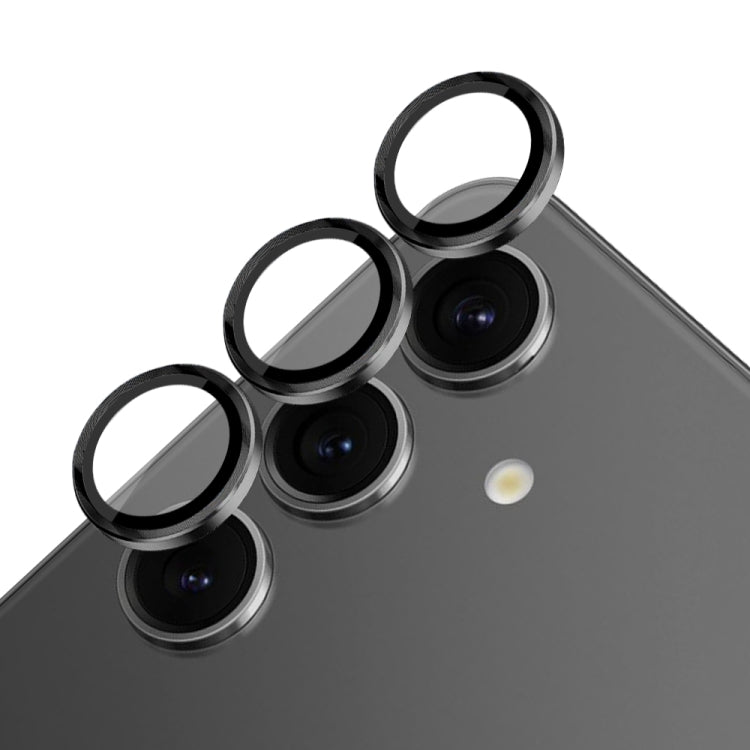 For Samsung Galaxy S24+ 5G NORTHJO Camera LensCD Vein Metal Ring Tempered Glass Film(Black)