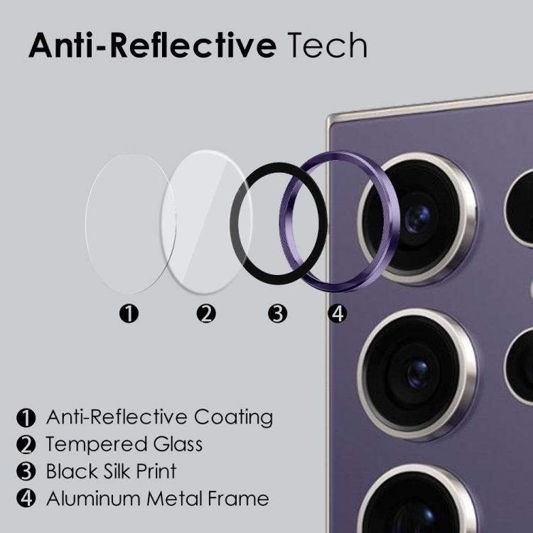 For Samsung Galaxy S24 Ultra 5G NORTHJO Camera LensCD Vein Metal Ring Tempered Glass Film(Purple)