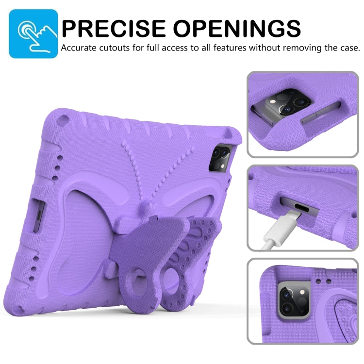 For iPad Air 11 2024 Butterfly Bracket EVA Shockproof Tablet Case(Light Purple)