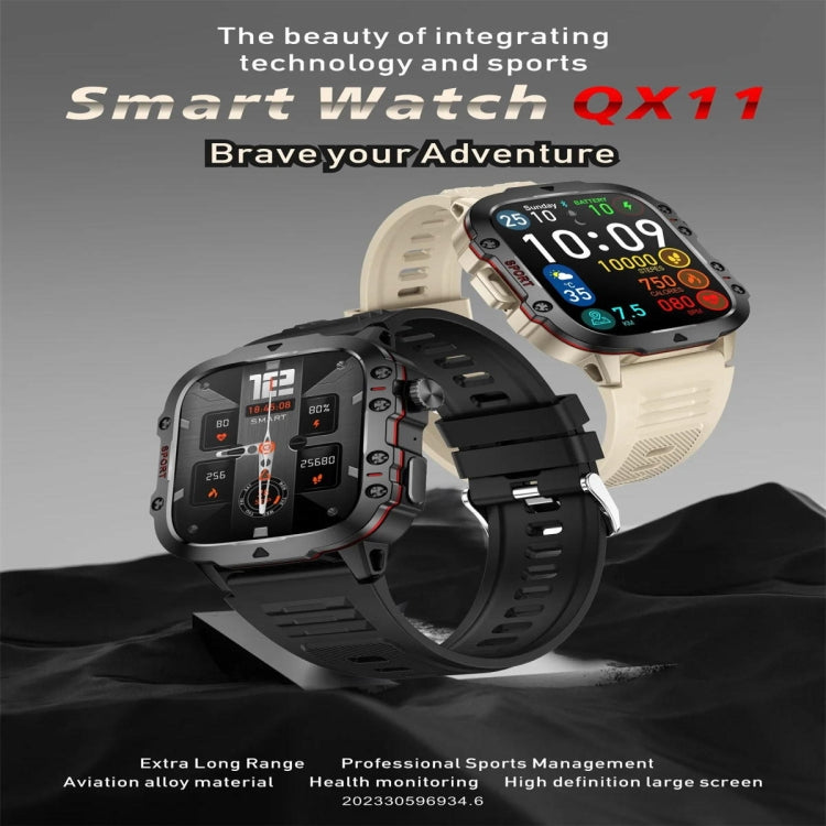 QX11 1.96 inch Color Screen Smart Watch Milan Steel Strap Support Bluetooth Call(Gold)