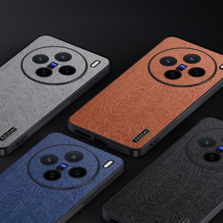 For vivo X200 Tree Bark Leather Shockproof Phone Case(Grey)