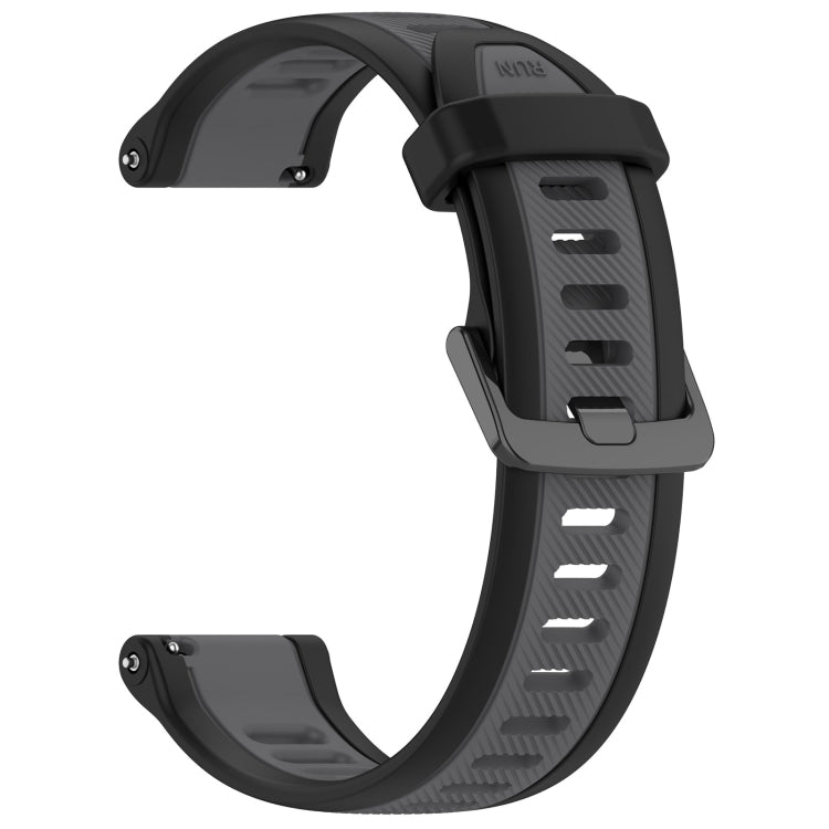 For Huawei Watch GT3 46mm 22mm Two Color Textured Silicone Watch Band(Grey+Black)