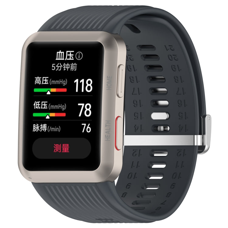 For Huawei Watch D Blood Pressure Watch Silicone Watch Band(Dark Grey)